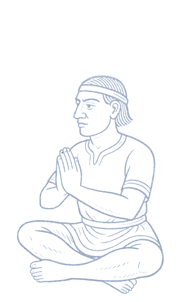 Ilustración de un hombre haciendo yoga