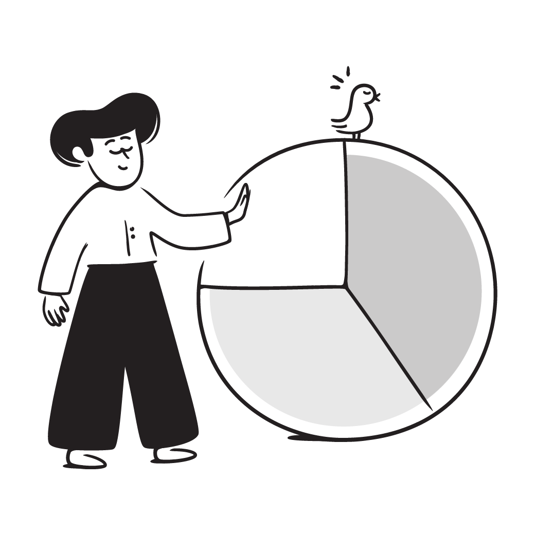 Ilustración de un hombre revisando su teléfono