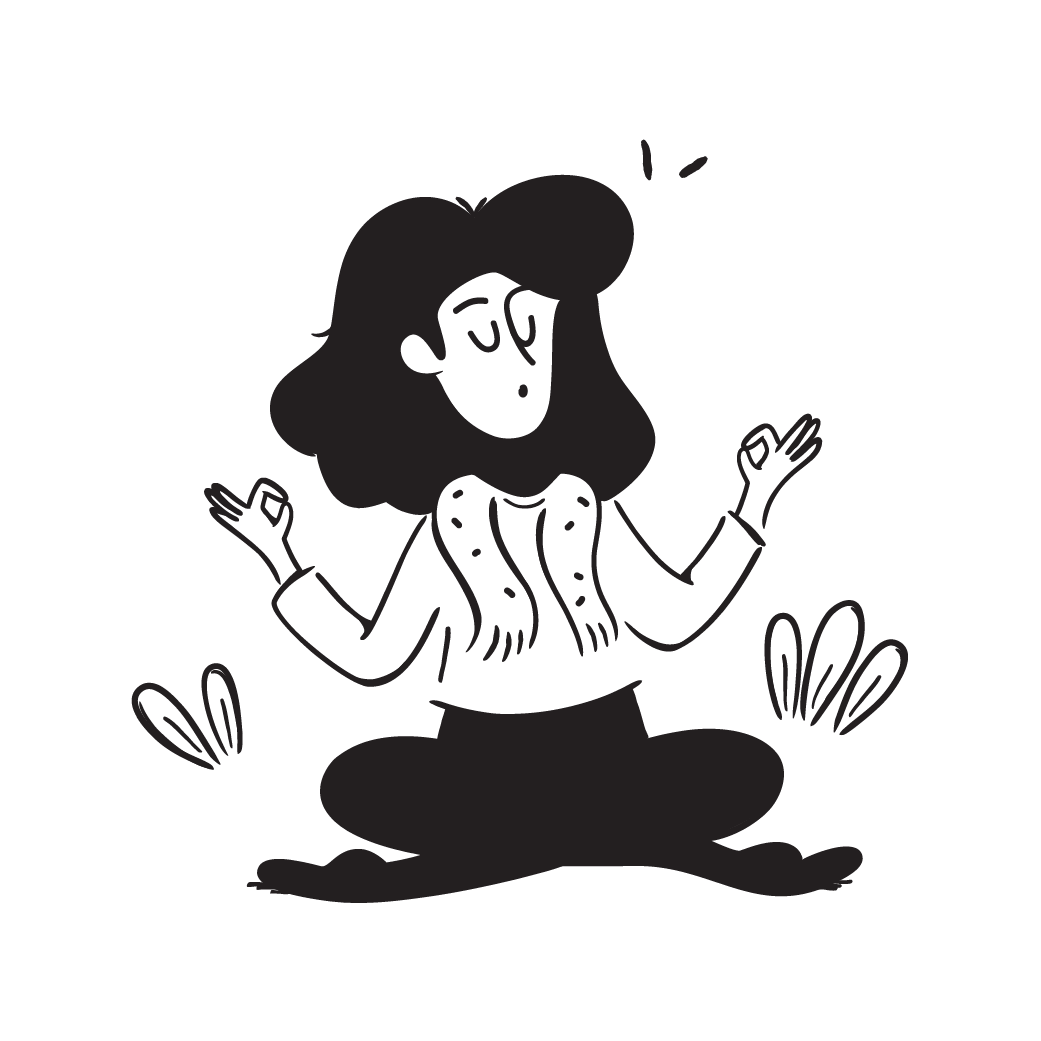 Ilustración de un hombre haciendo yoga
