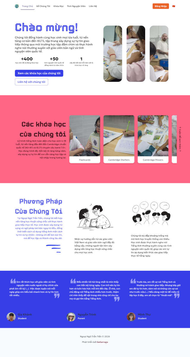 Captura de pantalla de la página web ngoaingutrantien.com